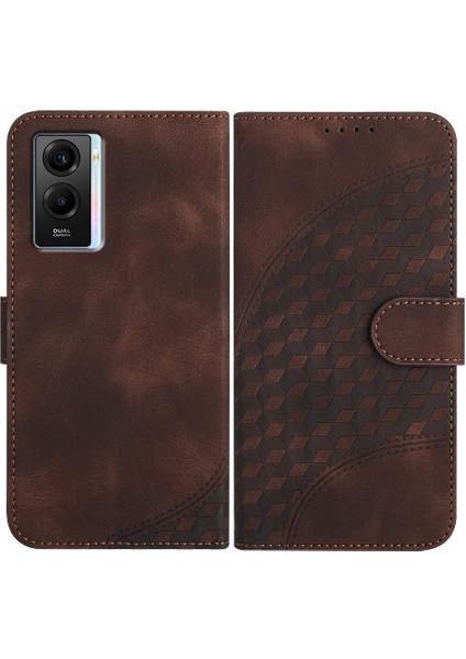 Vıvo Y55S Darbeye Deri Kılıf Flip Iş Için Flip Case Geometrik Pu (Yurt Dışından)