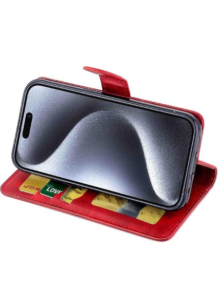 IPhone 15 Için Filp Durumda Pro Kart Tutucu Kickstand Tam Koruma Kapatma (Yurt Dışından) modelleri