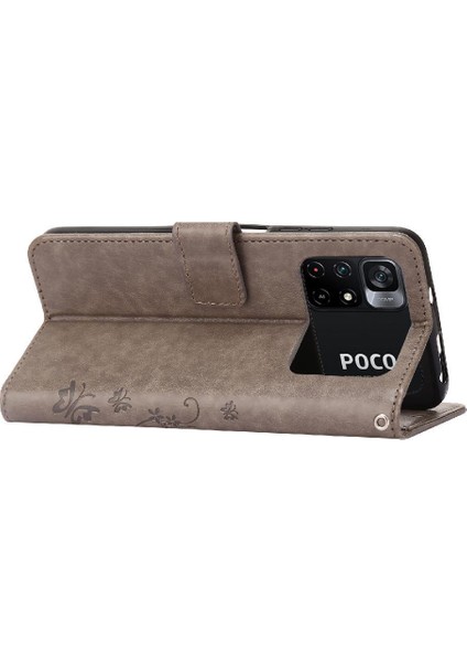 Xiaomi Poco M4 Pro 4g Için Pu Deri Manyetik Kapatma Kartı Durumda Bilek (Yurt Dışından)