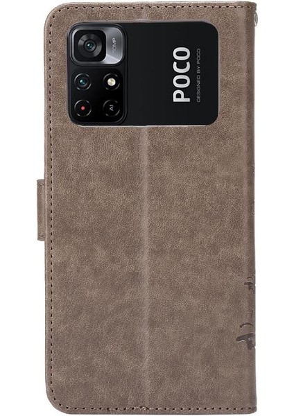 Xiaomi Poco M4 Pro 4g Için Pu Deri Manyetik Kapatma Kartı Durumda Bilek (Yurt Dışından)