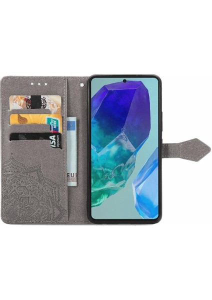Samsung Galaxy M55 Flip Kapak Için Flip Case Darbeye Deri Kılıf (Yurt Dışından)
