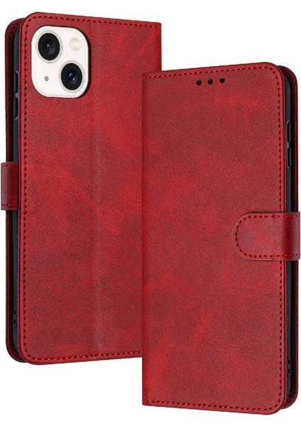Toka Saf Renk Pu Deri Kickstand ile IPhone 15 Artı Flip Case (Yurt Dışından)