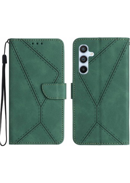 Samsung Galaxy Flip 5g Için Flip Case Yumuşak Pu Deri Dikiş Kabartmalı Tpu (Yurt Dışından)