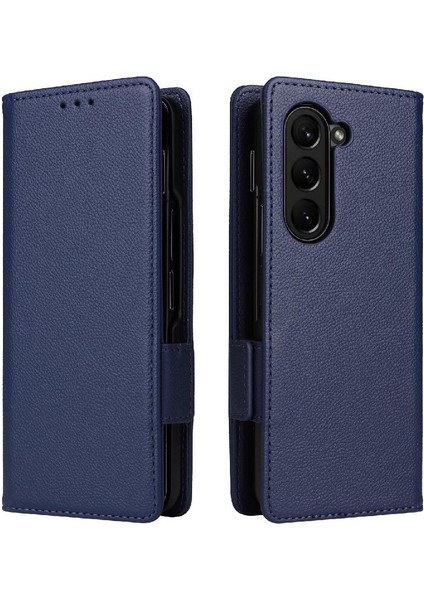 Samsung Galaxy Z Için Flip Case Fold 6 Kart Yuvaları Tutucu Manyetik Yan Pu (Yurt Dışından)