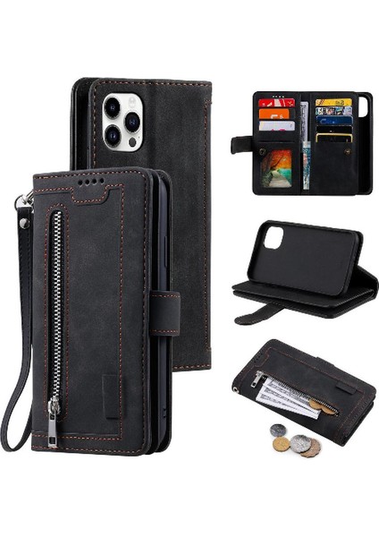 Motorola Moto E14 9 Kart Yuvaları Kordon Pu Deri Cüzdan Için Flip Case (Yurt Dışından) modelleri