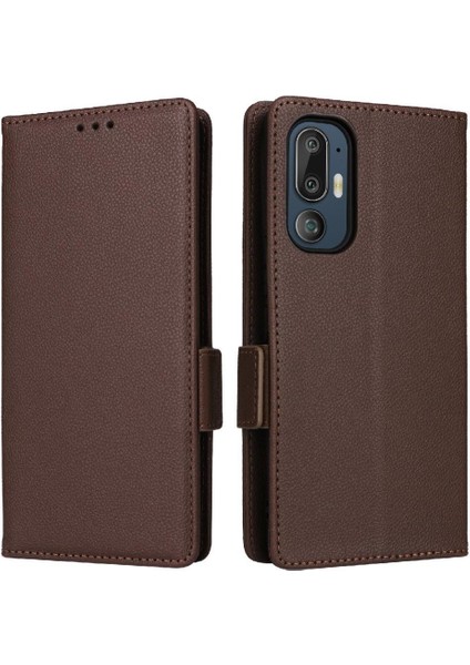 Htc U24 Pro 5g Pu Deri Kart Yuvaları Tutucu Cüzdan Yan Toka (Yurt Dışından)