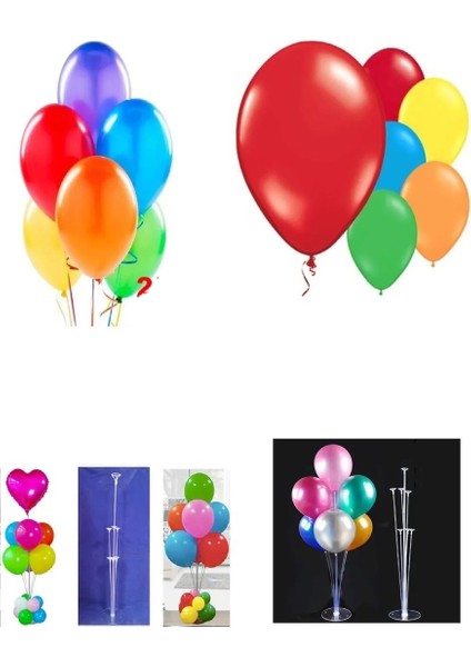 Alp Kids 25 Adet Karışık Balon 7 Li Balon Standı Parti Doğum Günü Kutlama Özel Günler