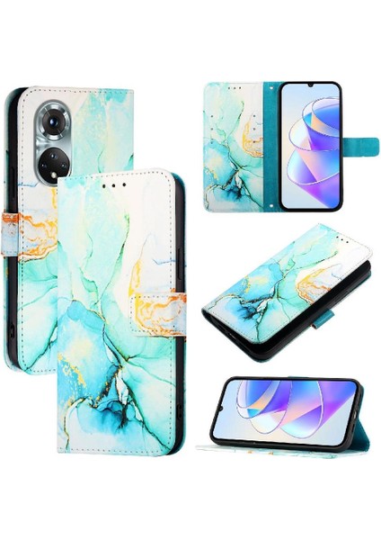Huawei Nova 9 Için Kılıf Pu Deri Cüzdan Mermer Desen Kickstand (Yurt Dışından) indirimleri