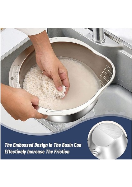 Paket Paslanmaz Çelik Pirinç Yıkama Kaseleri, Pirinç ve Sebzeleri Yıkamak Için Elek, Sebzeler, Sabit Yapışkan Kancalı (Yurt Dışından) fiyatları