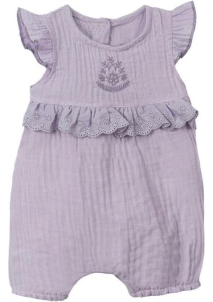 Müslin Fırfırlı Kız Bebek Tulum Romper