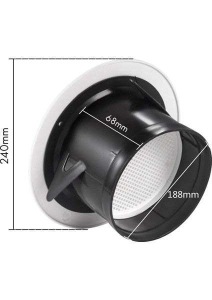 8 Inç Yuvarlak Hava Firar Abs Panjur Izgara Kapağı Beyaz Alt Havalandırma Dahili Sineklik Örgü Banyo Ofis Mutfak Havalandırma Için (Yurt Dışından)