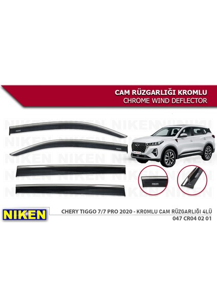Chery Tiggo 7 Pro 2020-2023 Kromlu Cam Rüzgarlığı