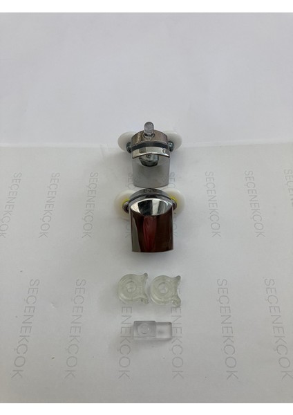 Rulmanlı Cam Duşakabin Tekerleği Metal Kırılmaz Gövde Krom 2'li Set