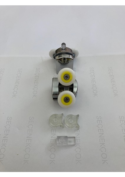 Rulmanlı Cam Duşakabin Tekerleği Metal Kırılmaz Gövde Krom 2'li Set