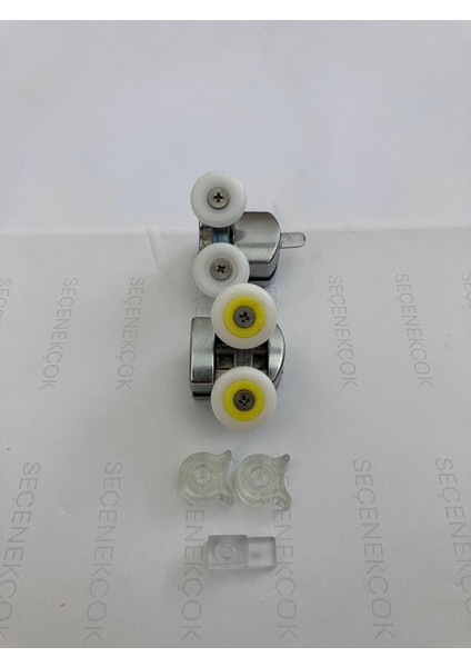 Rulmanlı Cam Duşakabin Tekerleği Metal Kırılmaz Gövde Krom 2'li Set