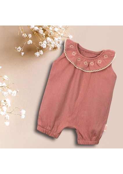 Nakış Detaylı Kız Bebek Şık Tulum Romper