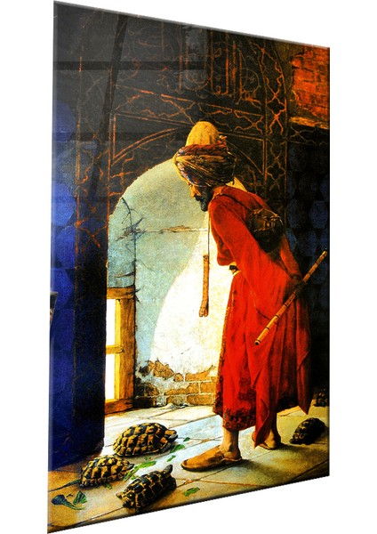 Ünlü Ressam Tabloları, Kaplumbağa Terbiyecisi, Osman Hamdi Bey Cam Tablo | Hediyelik, Dekoratif, Ofis, Mutfak