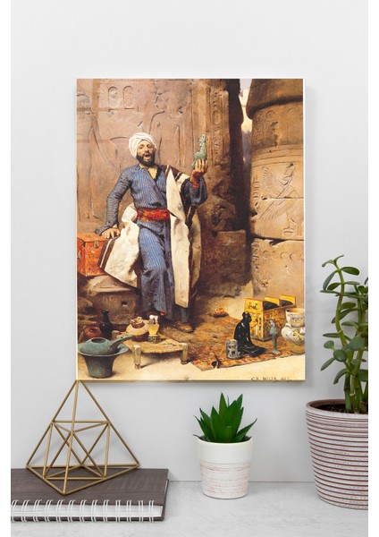 Ünlü Ressam Tabloları, Charles Wilda, Jade Isis Heykeli Cam Tablo | Hediyelik, Dekoratif, Ofis, Mutfak