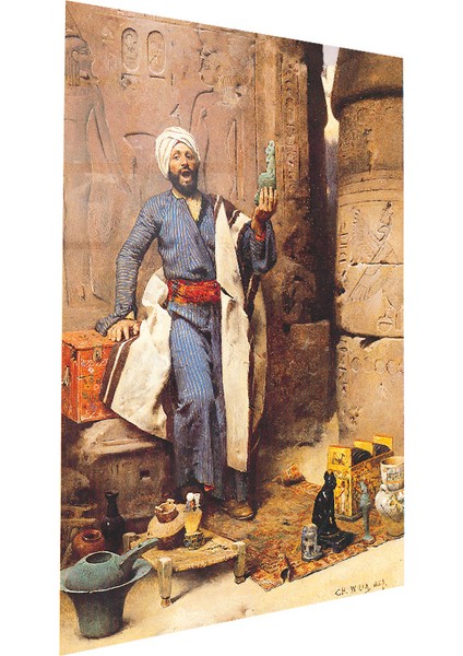 Ünlü Ressam Tabloları, Charles Wilda, Jade Isis Heykeli Cam Tablo | Hediyelik, Dekoratif, Ofis, Mutfak