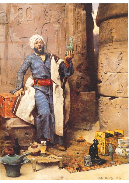 Ünlü Ressam Tabloları, Charles Wilda, Jade Isis Heykeli Cam Tablo | Hediyelik, Dekoratif, Ofis, Mutfak