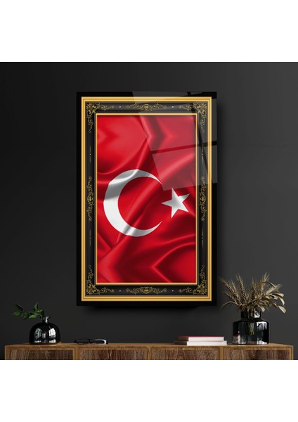 Türk Bayrağı Cam Tablo | Hediyelik, Dekoratif, Ofis, Mutfak