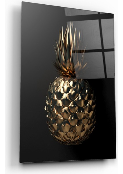 Gold Ananas Cam Tablo | Hediyelik, Dekoratif, Ofis, Mutfak
