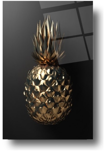 Gold Ananas Cam Tablo | Hediyelik, Dekoratif, Ofis, Mutfak