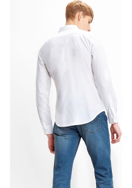 Levis 86625-0002 Ls Battery Shirt Slim Beyaz Erkek Gömlek Beden: S