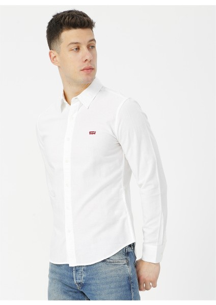 Levis 86625-0002 Ls Battery Shirt Slim Beyaz Erkek Gömlek Beden: S