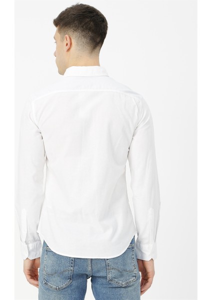 Levis 86625-0002 Ls Battery Shirt Slim Beyaz Erkek Gömlek Beden: S