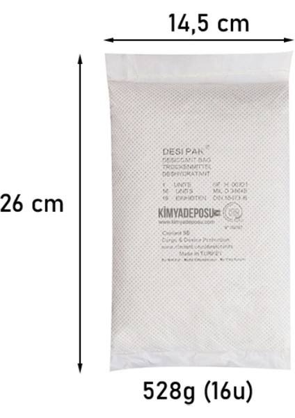 Nem Alıcı Aktif Kil Paketi Askı Ipli 528 gr 15 Adet