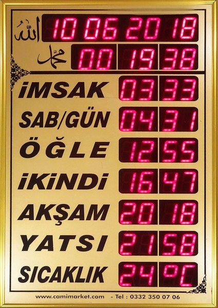 Vakitmatik - Cami Saati - Dijital İmsakiye - Kumandalı - Dijital Cami Saati