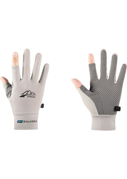 Erkekler ve Kadınlar Için Buz Ipek Eldiven Yaz Nefes Alabilen Çabuk Kuruyan Ince Kesit Ev Sürme Yarım Parmak Eldiven (Yurt Dışından)