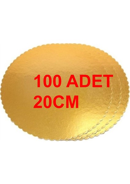 Turta Pasta Servis Altlığı Kalın Altın Gold (50 Veya 100) Adet x (18-20-22-24-26 Cm)