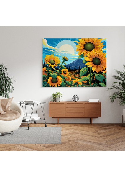 Ayçiçeği Tarlaları Kanvas Tablo, 30 x 30 cm