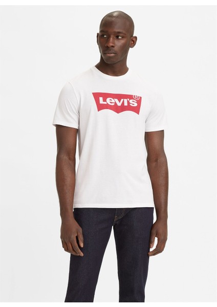 Levis 17783-0314 Bisiklet Yaka Standart Baskılı Beyaz Erkek T-Shirt Beden: S