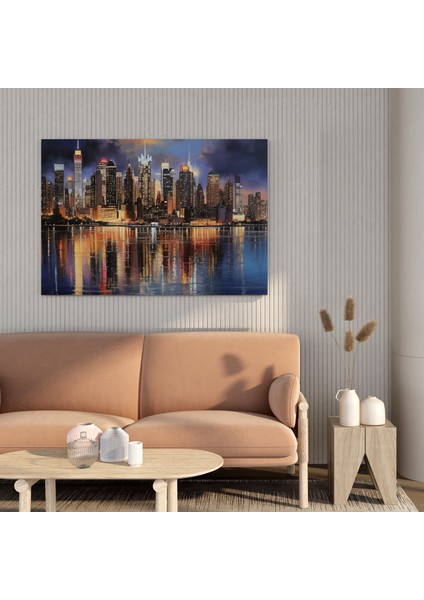 Manhattan Skyline Şehir Manzarası Kanvas Tablo, 30 x 30 cm fiyatları