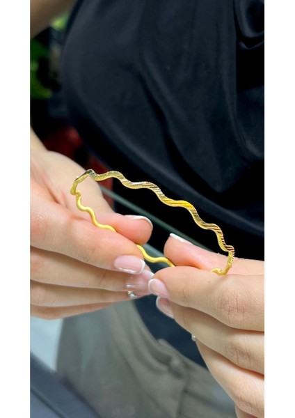 17 gr (Gram) Sarmal Çizgi Ajda Bilezik 22 Ayar Altın