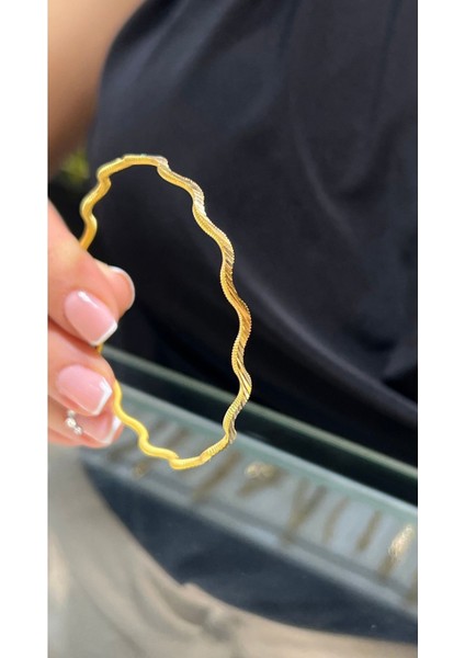 17 gr (Gram) Sarmal Çizgi Ajda Bilezik 22 Ayar Altın modelleri