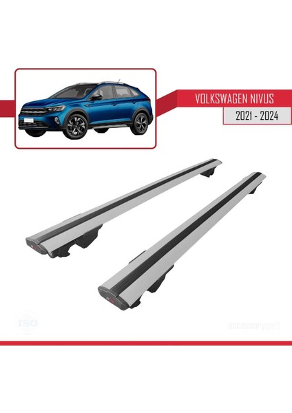 Volkswagen Nivus 2021 ve Sonrası ile Uyumlu Hook Model Anahtar Kilitli Ara Atkı Tavan Barı Gri fırsatları