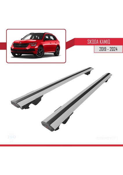 Skoda Kamiq 2019 ve Sonrası ile Uyumlu Hook Model Anahtar Kilitli Ara Atkı Tavan Barı Gri fırsatları