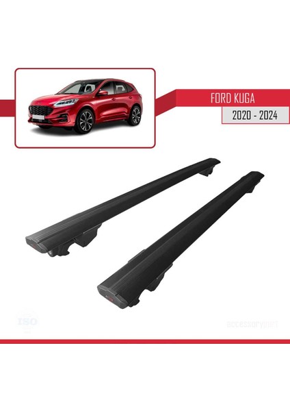 Ford Kuga 2020 ve Sonrası ile Uyumlu Hook Model Anahtar Kilitli Ara Atkı Tavan Barı Siyah fırsatları