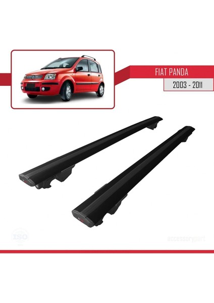 Fiat Panda 2003-2011 Arası ile Uyumlu Hook Model Anahtar Kilitli Ara Atkı Tavan Barı Siyah fırsatları