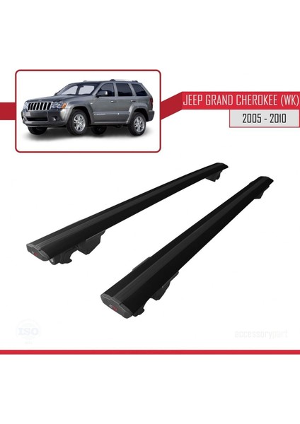 Jeep Grand Cherokee 2005-2010 Arası ile Uyumlu Hook Model Anahtar Kilitli Ara Atkı Tavan Barı Siyah fırsatları