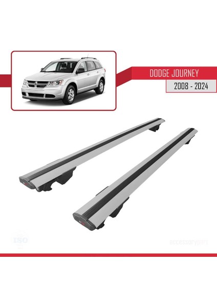 Dodge Journey 2008 ve Sonrası ile Uyumlu Hook Model Anahtar Kilitli Ara Atkı Tavan Barı Gri fırsatları