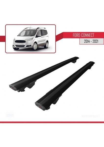 Ford Connect 2014-2021 Arası ile Uyumlu Hook Model Anahtar Kilitli Ara Atkı Tavan Barı Siyah fırsatları
