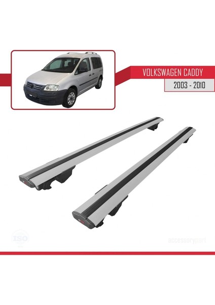 Volkswagen Caddy 2003-2010 Arası ile Uyumlu Hook Model Anahtar Kilitli Ara Atkı Tavan Barı Gri fırsatları