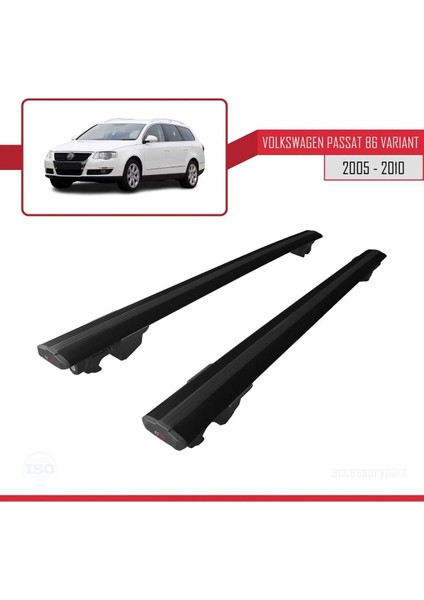 DBC Online Volkswagen Passat (B6) Varıant 2005-2010 Arası  Hook Model Anahtar Kilitli Ara Atkı Tavan Barı Siyah