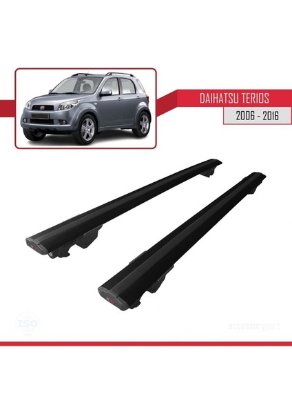Daihatsu Terios 2006-2016 Arası ile Uyumlu Hook Model Anahtar Kilitli Ara Atkı Tavan Barı Siyah fırsatları