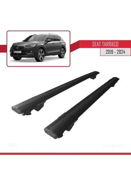 Seat Tarraco 2019 ve Sonrası ile Uyumlu Hook Model Anahtar Kilitli Ara Atkı Tavan Barı Siyah